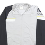 ADIDAS Mens Grey & Black Sports Track Jacket S Polyester Zip Plain