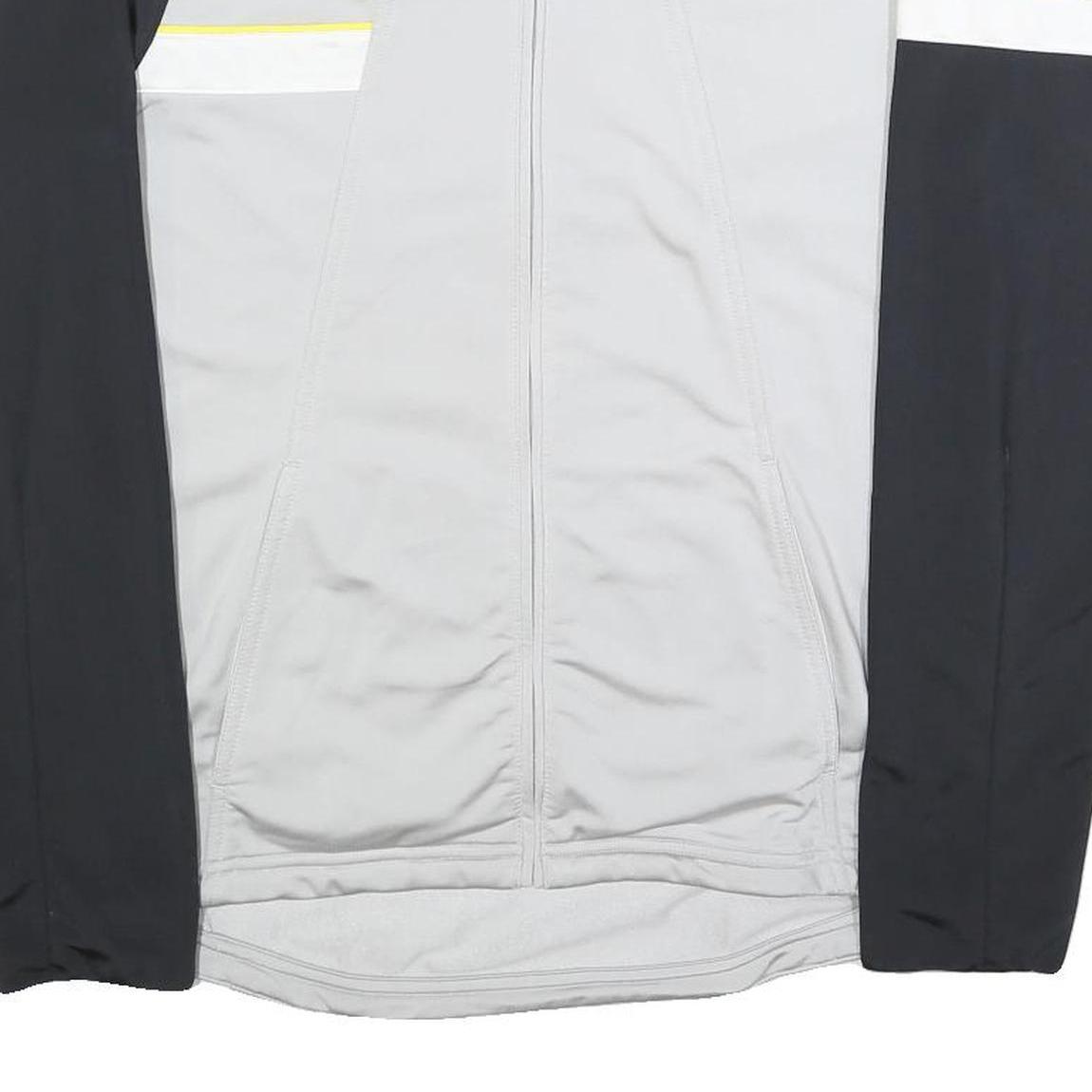 ADIDAS Mens Grey & Black Sports Track Jacket S Polyester Zip Plain