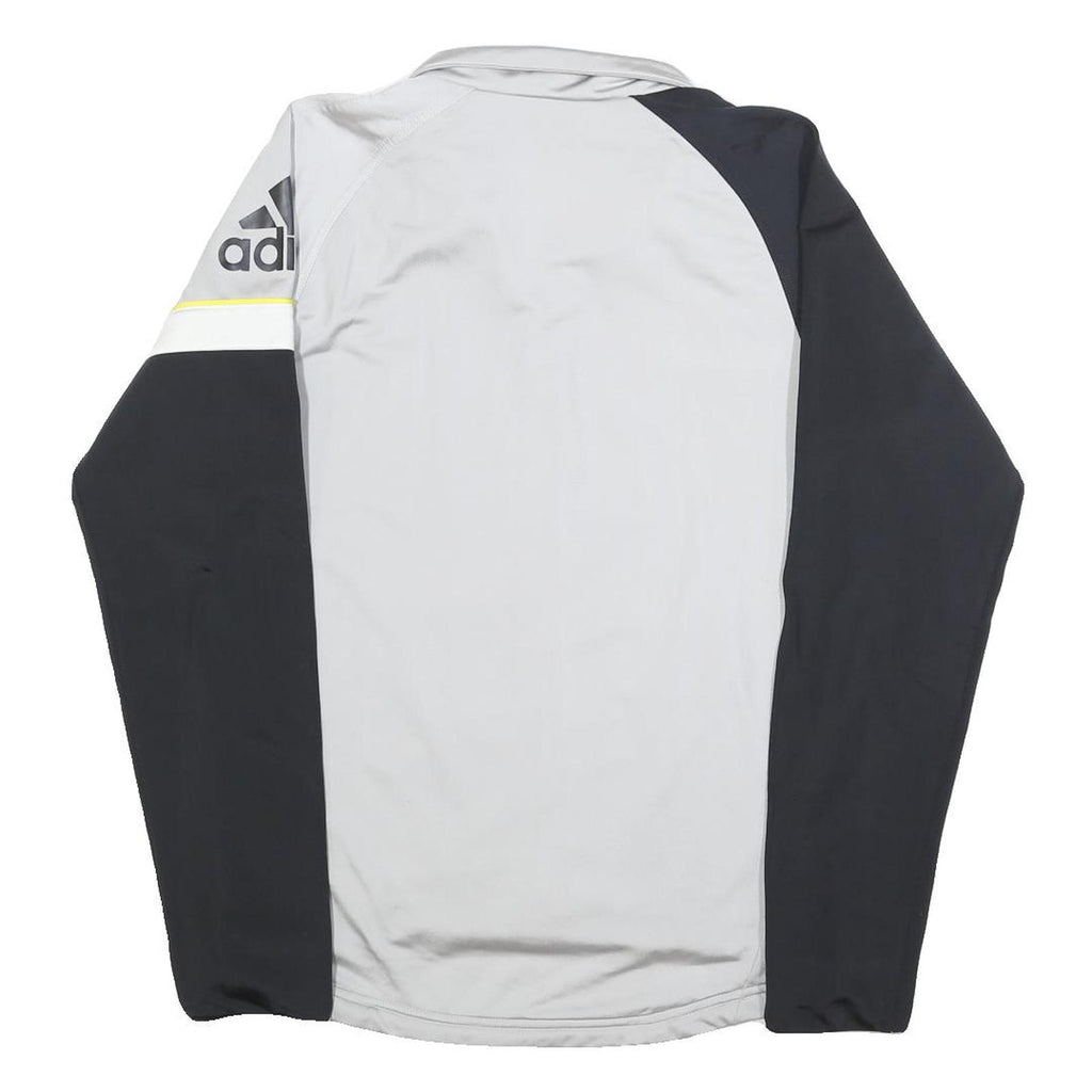 ADIDAS Mens Grey & Black Sports Track Jacket S Polyester Zip Plain