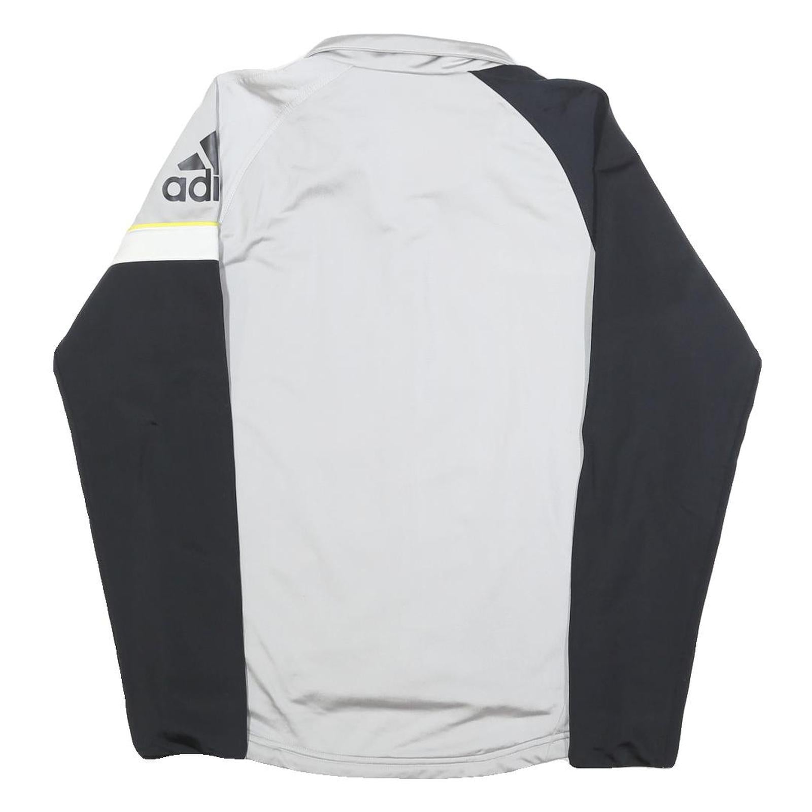 ADIDAS Mens Grey & Black Sports Track Jacket S Polyester Zip Plain