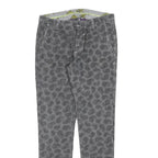 BERNA Womens Cotton Blend Grey Slim Slim Trousers W30 L30 Stylish Casual