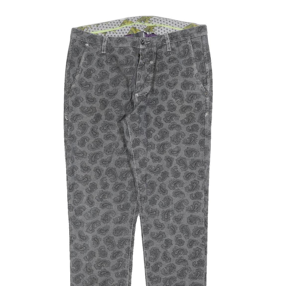 BERNA Womens Cotton Blend Grey Slim Slim Trousers W30 L30 Stylish Casual