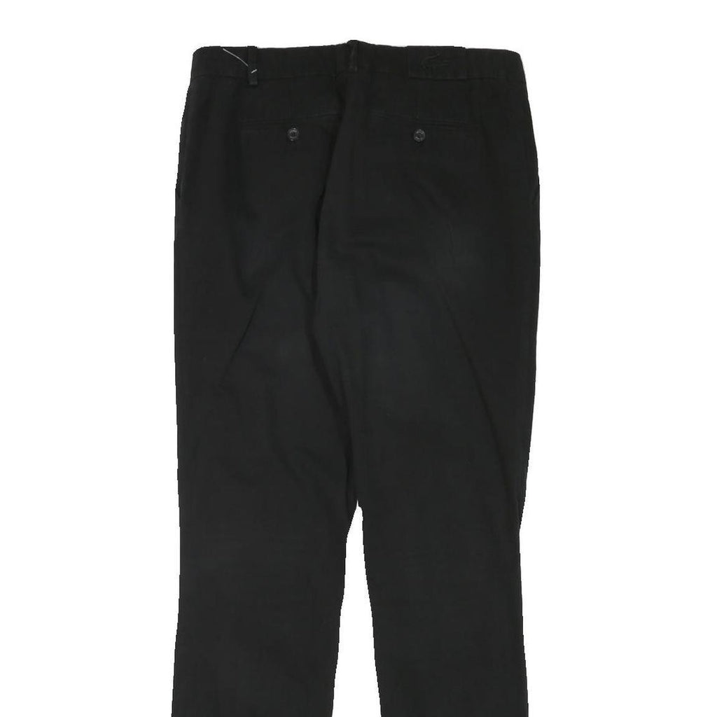 LACOSTE Womens Black Slim Cotton Blend Trousers W30 L32 Zip Casual