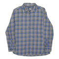 THE NORTH FACE Mens Blue Grey Check Shirt L Casual Cotton Long Sleeve