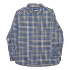 THE NORTH FACE Mens Blue Grey Check Shirt L Casual Cotton Long Sleeve