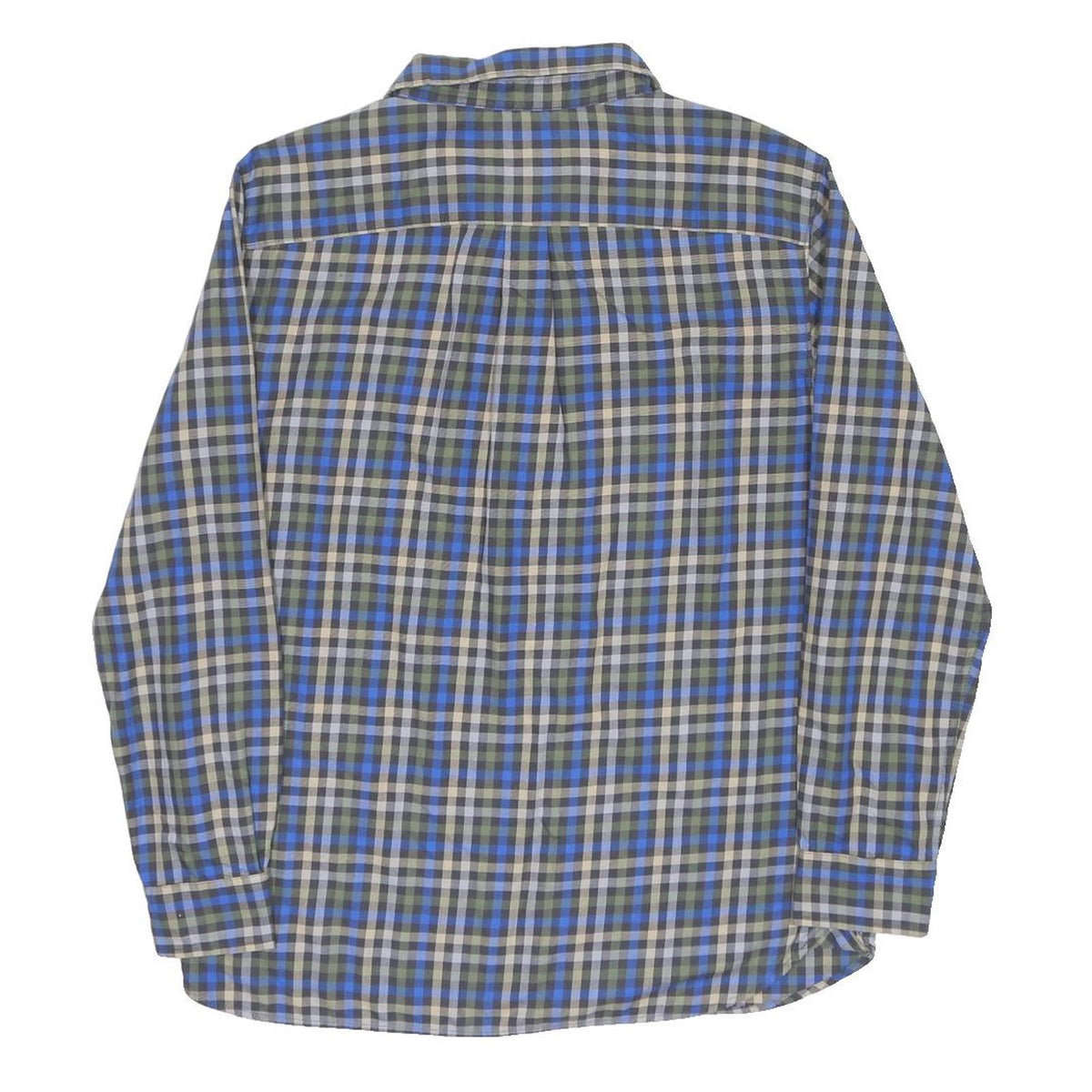 THE NORTH FACE Mens Blue Grey Check Shirt L Casual Cotton Long Sleeve