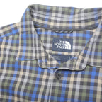 THE NORTH FACE Mens Blue Grey Check Shirt L Casual Cotton Long Sleeve