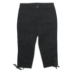 STYLE & CO Womens Black Casual Shorts UK 8 W30 Cotton Blend Lace-Up Hem