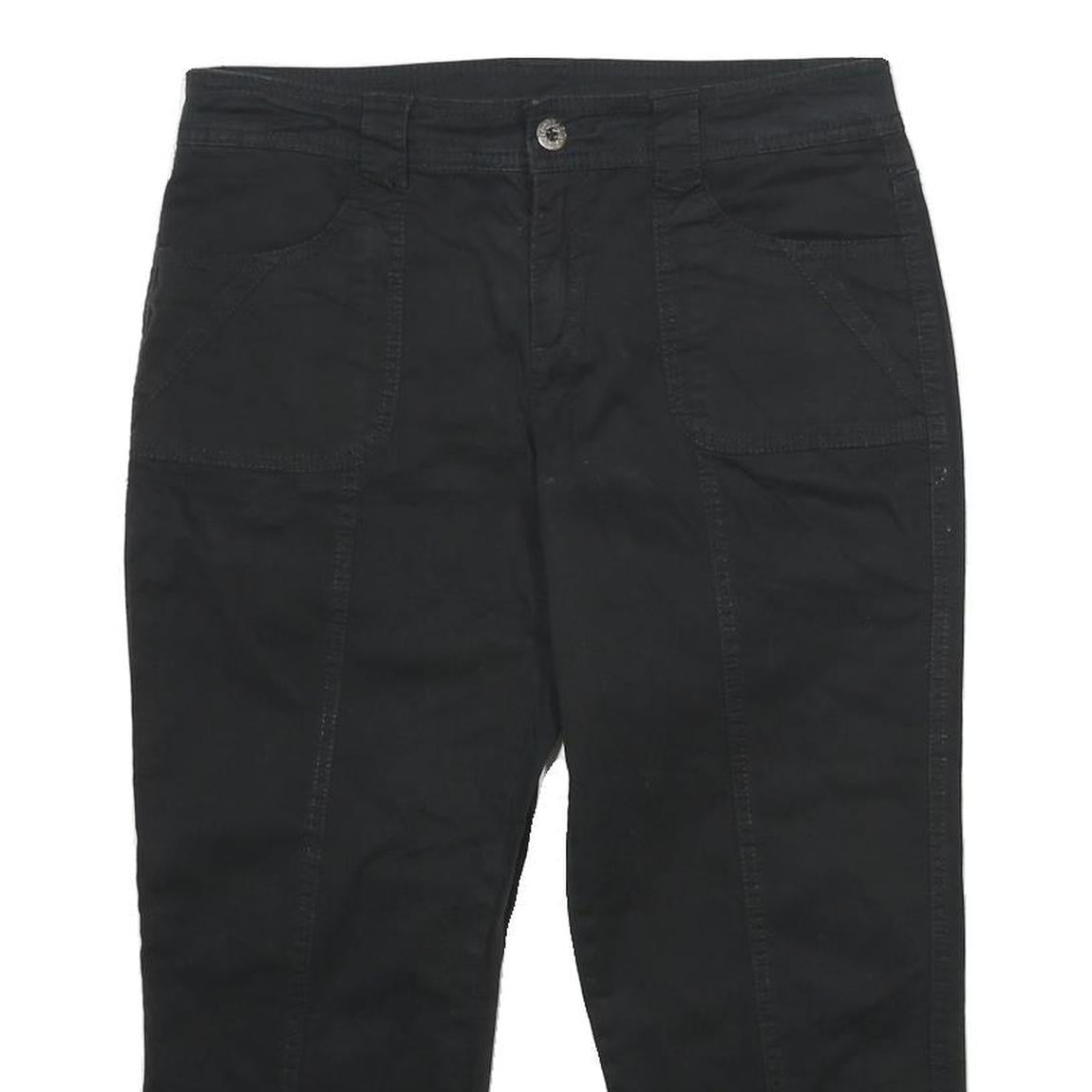 STYLE & CO Womens Black Casual Shorts UK 8 W30 Cotton Blend Lace-Up Hem