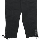 STYLE & CO Womens Black Casual Shorts UK 8 W30 Cotton Blend Lace-Up Hem