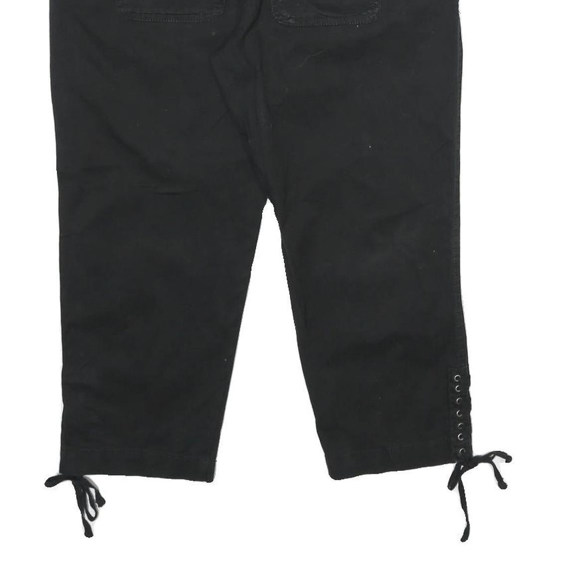 STYLE & CO Womens Black Casual Shorts UK 8 W30 Cotton Blend Lace-Up Hem