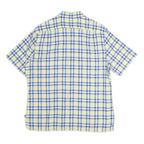 NAUTICA Mens Blue & Yellow Check Shirt L Cotton Short Sleeve Casual Summer