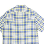 NAUTICA Mens Blue & Yellow Check Shirt L Cotton Short Sleeve Casual Summer