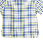 NAUTICA Mens Blue & Yellow Check Shirt L Cotton Short Sleeve Casual Summer