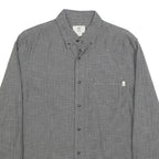 TIMBERLAND Mens Grey Pattern Cotton Shirt M Long Sleeve Button Collar Casual