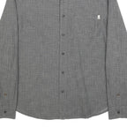 TIMBERLAND Mens Grey Pattern Cotton Shirt M Long Sleeve Button Collar Casual