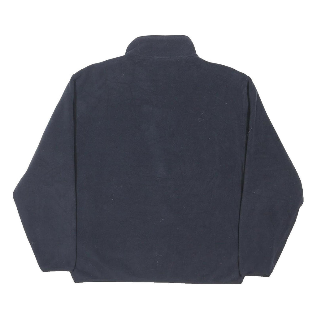 NAUTICA Mens Navy Plain Pullover Quarter Zip Jumper L Polyester Blend Soft Warm
