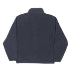 NAUTICA Mens Navy Plain Pullover Quarter Zip Jumper L Polyester Blend Soft Warm