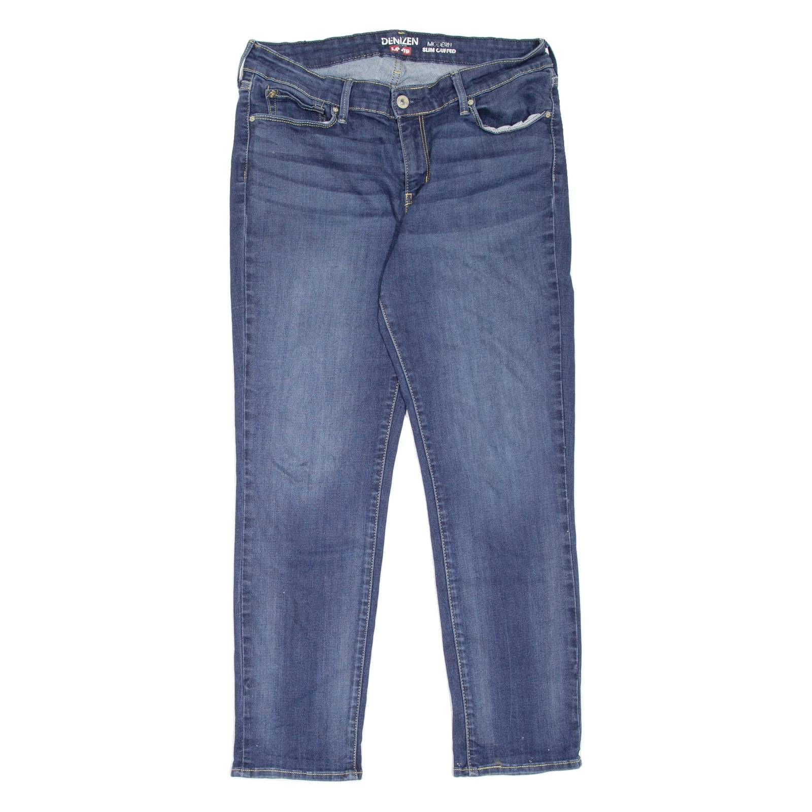 LEVI'S Denizen Womens Jeans Blue Slim Tapered Stone Wash W32 L27