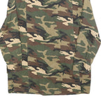 HAODUOYI Mens Green & Brown Camouflage Button Jacket S Cotton Casual Lightweight