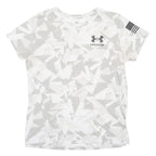 UNDER ARMOUR Mens White & Grey Freedom Graphic T-Shirt M Short Sleeve Crew Neck