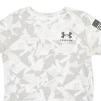 UNDER ARMOUR Mens White & Grey Freedom Graphic T-Shirt M Short Sleeve Crew Neck