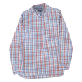 TOMMY HILFIGER Mens Blue & Red Check Shirt L Cotton Blend Classic Fit Casual