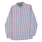 TOMMY HILFIGER Mens Blue & Red Check Shirt L Cotton Blend Classic Fit Casual