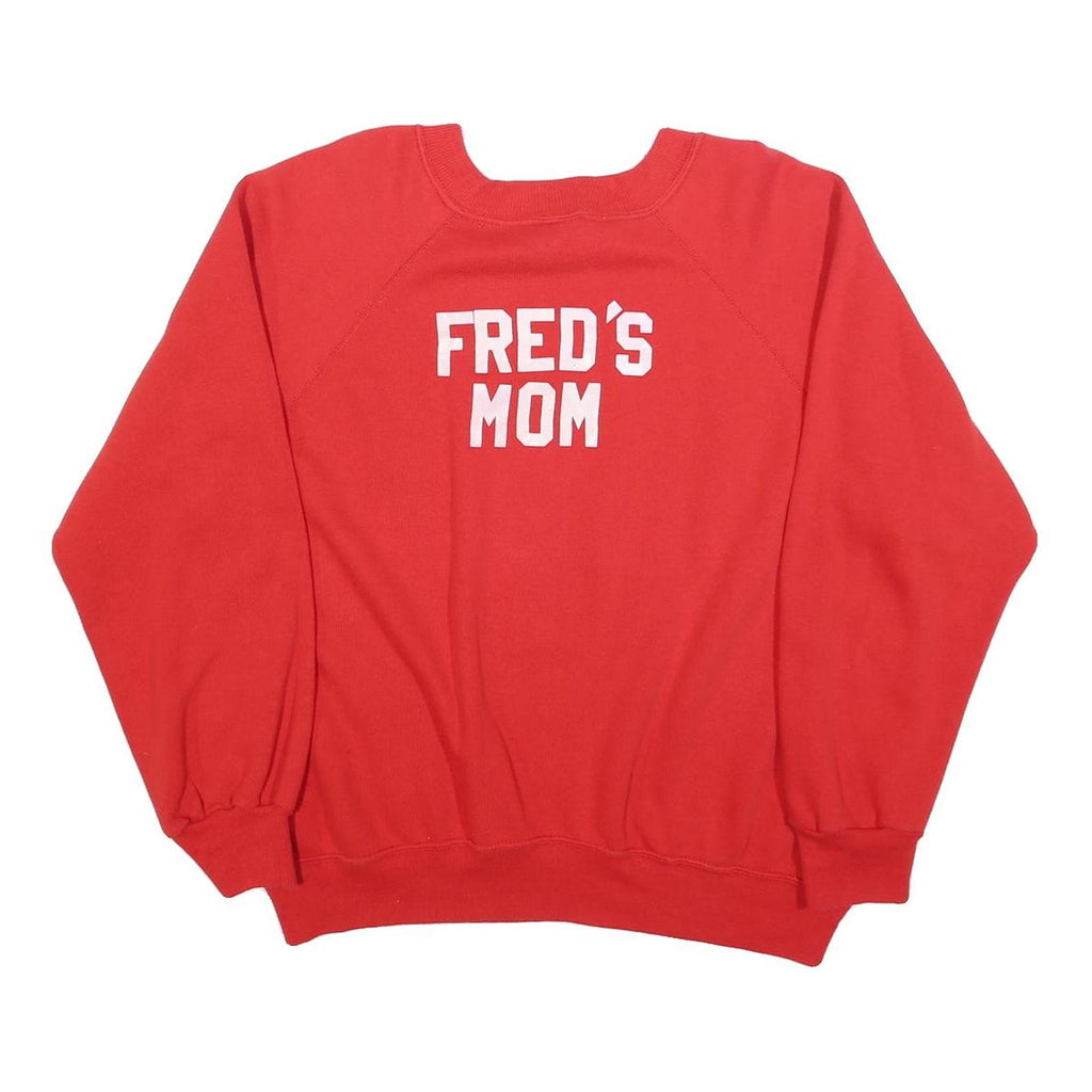 SOFFE SWEATS Womens Red Cotton Blend Crew Neck XL Reversible Sweatshirt Big Reds