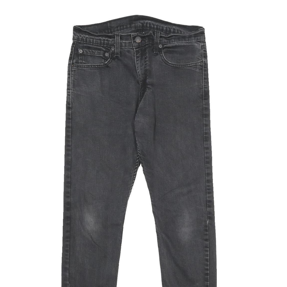 LEVI'S 512 Mens Jeans Black Slim Skinny Denim Medium W33 L34 Zip Closure