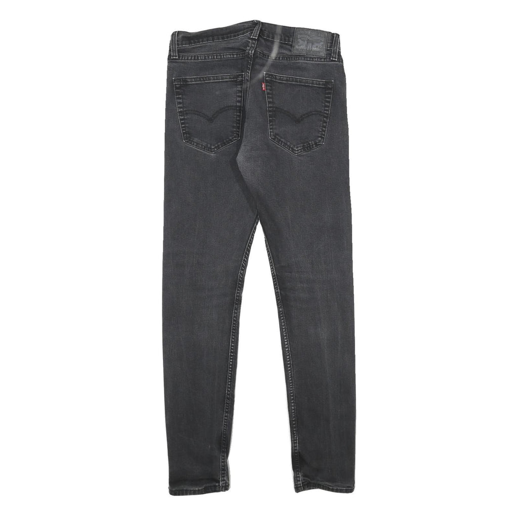 LEVI'S 512 Mens Jeans Black Slim Skinny Denim Medium W33 L34 Zip Closure