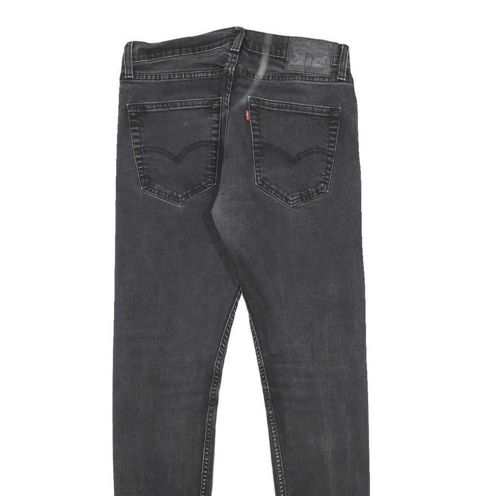 LEVI'S 512 Mens Jeans Black Slim Skinny Denim Medium W33 L34 Zip Closure