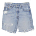 LEVI'S Womens Denim Blue Distressed Casual Shorts S W27 Frayed Hem