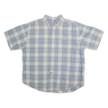 CARHARTT Mens Blue & Cream Check Shirt XL Cotton Blend Short Sleeve Button