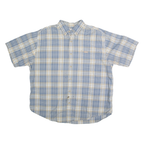CARHARTT Mens Blue & Cream Check Shirt XL Cotton Blend Short Sleeve Button
