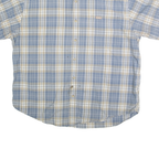 CARHARTT Mens Blue & Cream Check Shirt XL Cotton Blend Short Sleeve Button