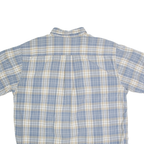 CARHARTT Mens Blue & Cream Check Shirt XL Cotton Blend Short Sleeve Button