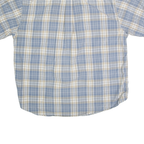 CARHARTT Mens Blue & Cream Check Shirt XL Cotton Blend Short Sleeve Button