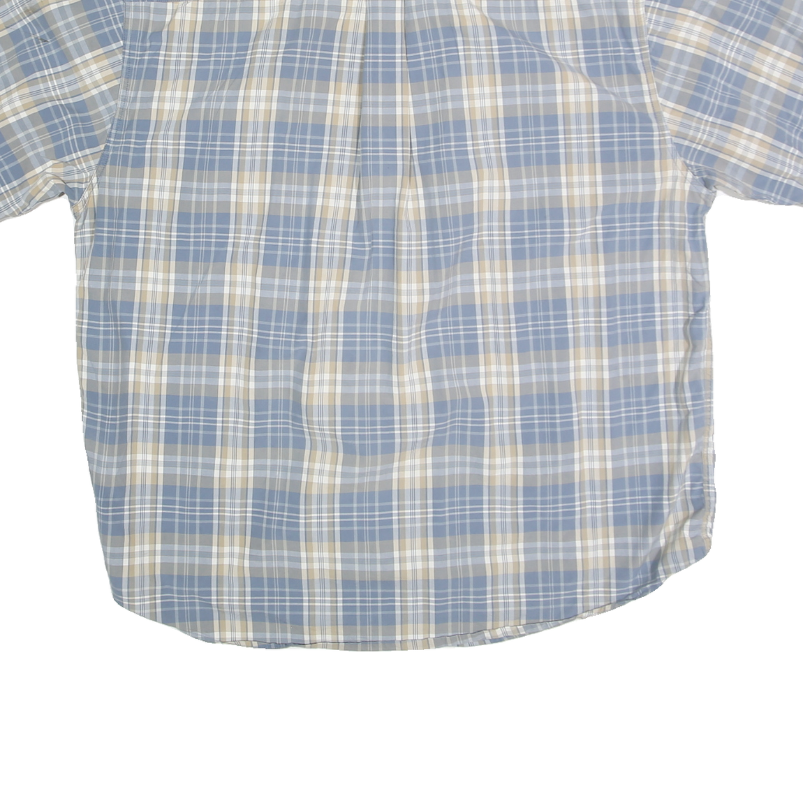 CARHARTT Mens Blue & Cream Check Shirt XL Cotton Blend Short Sleeve Button