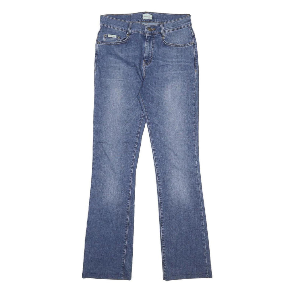 CALVIN KLEIN JEANS Womens Blue Regular Straight Denim Medium W28 L29 Zip Cotton