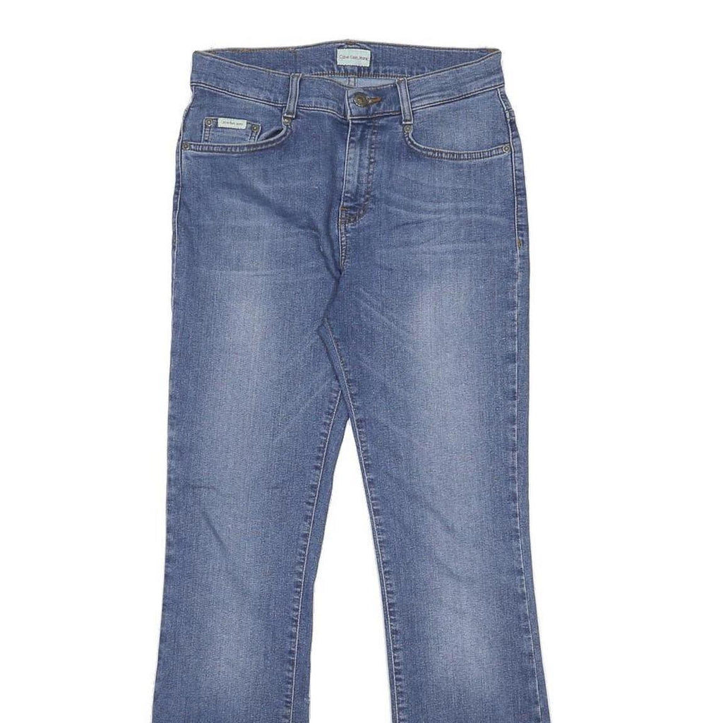 CALVIN KLEIN JEANS Womens Blue Regular Straight Denim Medium W28 L29 Zip Cotton