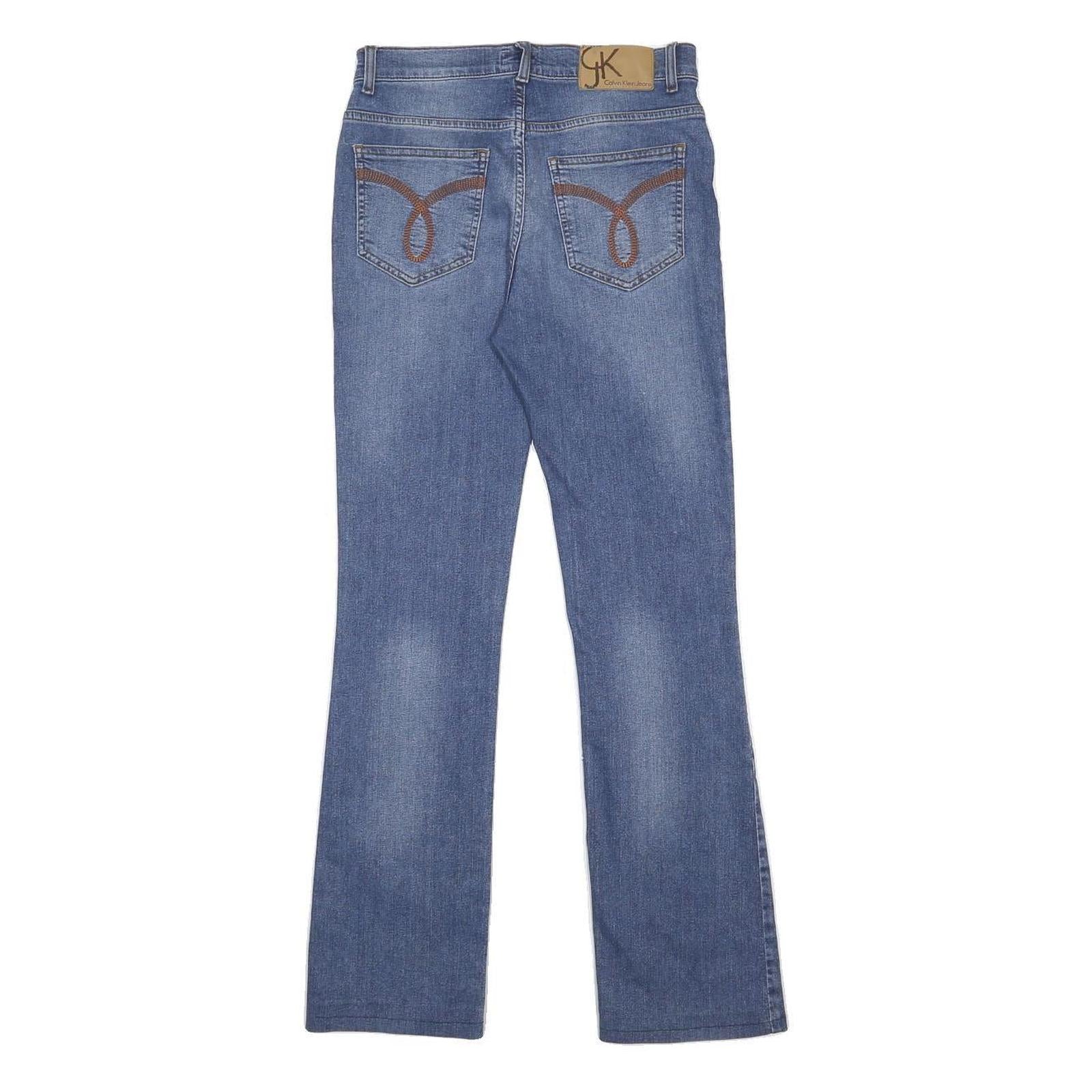 CALVIN KLEIN JEANS Womens Blue Regular Straight Denim Medium W28 L29 Zip Cotton