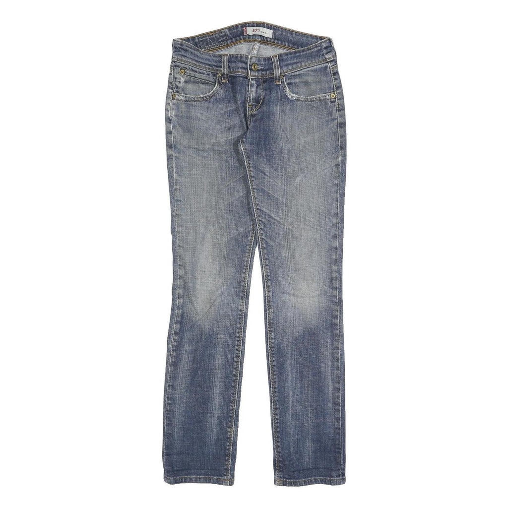 LEVI'S 571 Womens Jeans Blue Slim Straight Denim Medium W28 L32 Stylish