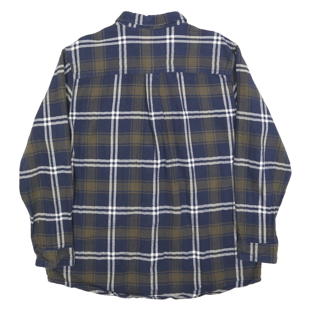 ANCHORAGE Mens Blue & Brown Check Shirt XL Casual Classic Cotton Patterned