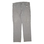 DICKIES Mens Cotton Blend Grey Regular Fit Straight Leg Trousers W36 L32