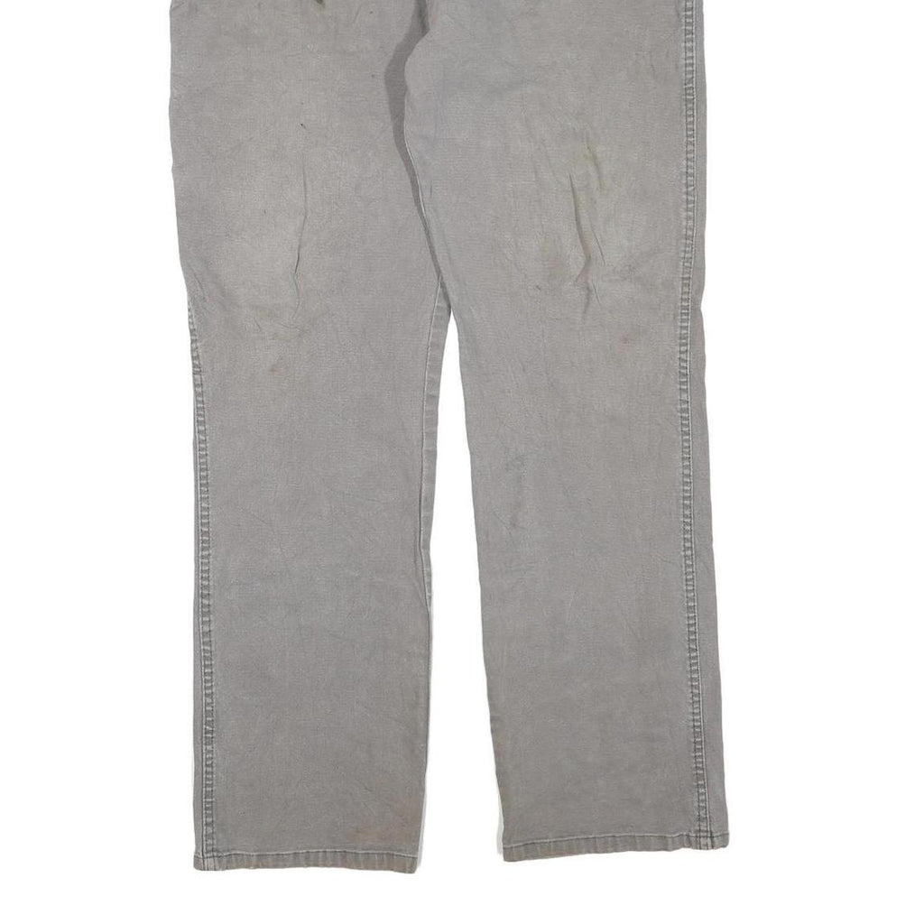 DICKIES Mens Cotton Blend Grey Regular Fit Straight Leg Trousers W36 L32