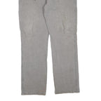 DICKIES Mens Cotton Blend Grey Regular Fit Straight Leg Trousers W36 L32