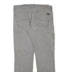 DICKIES Mens Cotton Blend Grey Regular Fit Straight Leg Trousers W36 L32