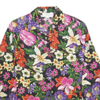 NYGARD Womens Black Floral Printed Shirt Long Sleeve Collared L Stylish