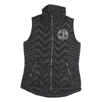 CALVIN KLEIN Womens Black Nylon Quilted Sleeveless Jacket S Zip Closure